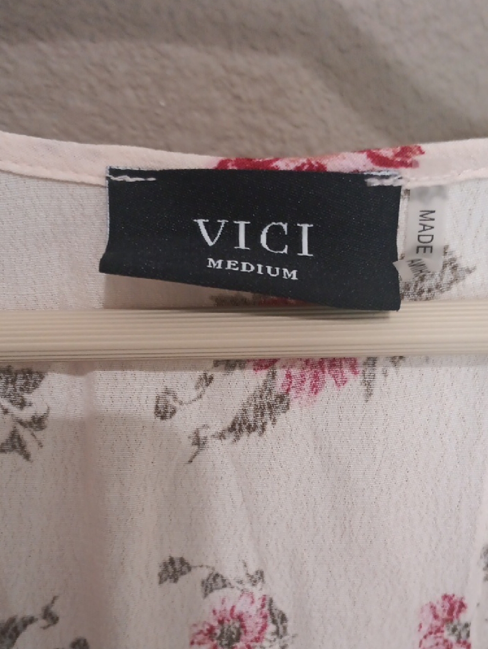 Vici White Dress with Pink and Cream Floral Print - Picture 4 of 7